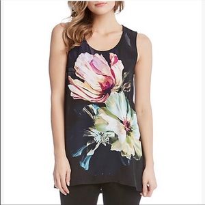 Karen Kane Floral Blouse Tank -duchess rose